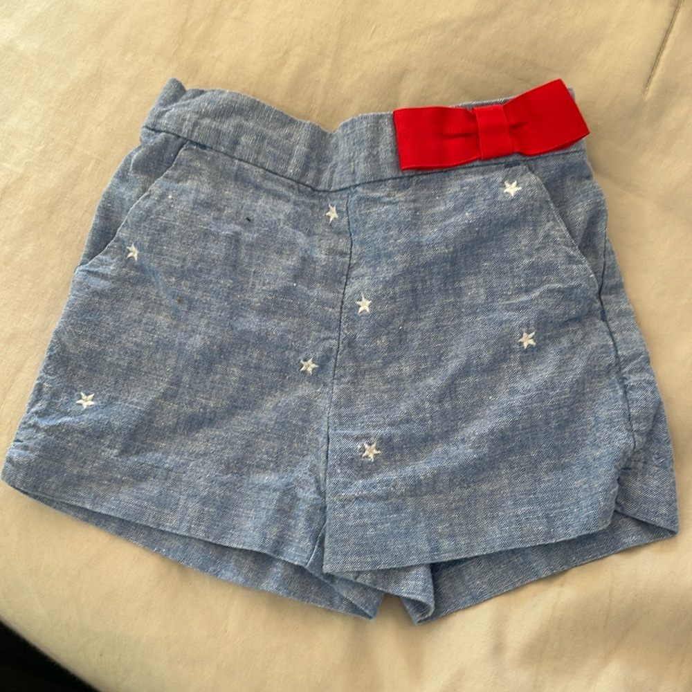 Janie & Jack 12-18 month shorts with stars and red bow